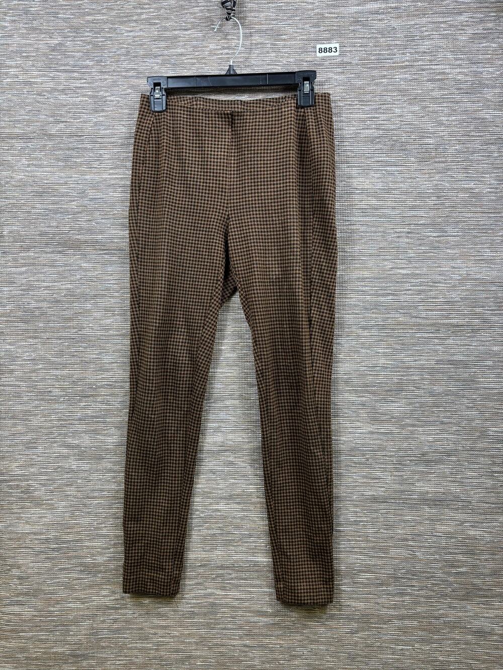 J. Jill Leggings Womens Small Brown Check Ponte Ankle Pull On Stretch Pants